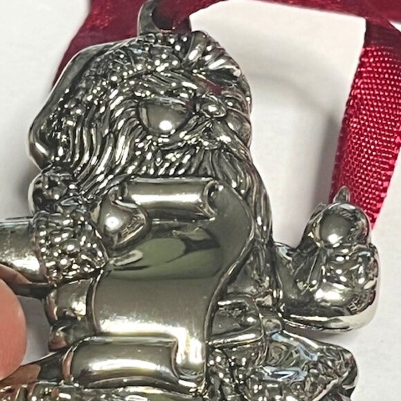 VYTG Santa Christmas List Presents Silver Tone Christmas Tree Ornament 2.5" - Picture 8 of 13